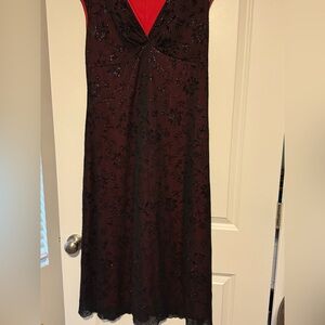 Black/Red Chiffon Cocktail Dress